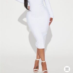 Fashion Nova White Midi Dress